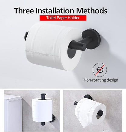 2pcs Brushed Nickel Toilet Paper Holder and Towel Ring Set, Stainless Steel - Image 3