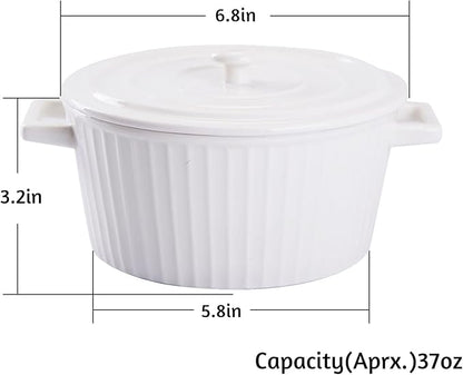 WHJY White Colorful Ceramic Casserole Dish - Image 2