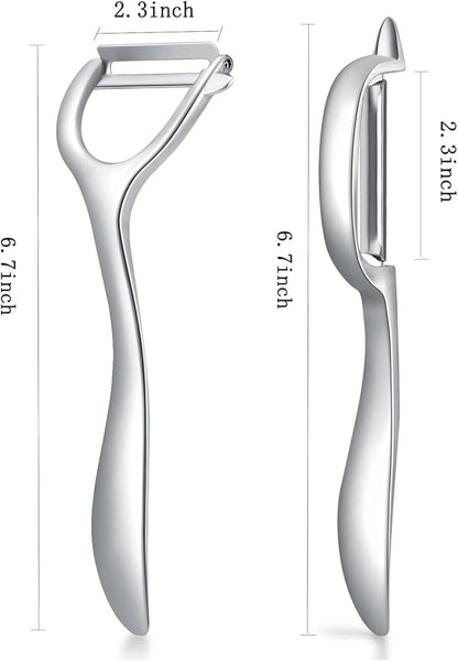 Set of 2 Stainless Steel Vegetable Peeler, Y-Shaped and I-Shaped Stainless - Image 2