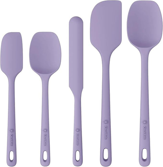 ChefAide 5 Pieces Silicone Spatula Set, Food Grade Rubber Spatula, Upgrade by ChefAide