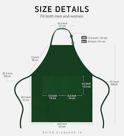 Syntus 12 Pack Bib Apron, Unisex Aprons Adjustable Waterdrop Resistant - Image 2