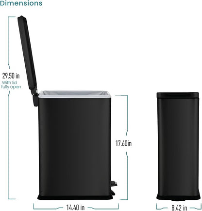 Home Zone Living 4 Gallon Slim Kitchen Trash Can - Image 7