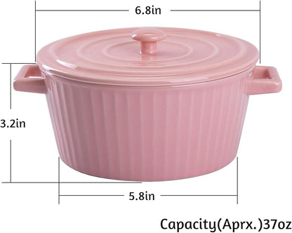 WHJY Pink Ceramic Casserole Dish - Image 2