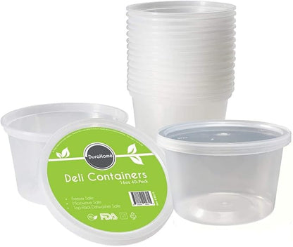 DuraHome - Deli Containers - 40 Pack BPA-Free Plastic Microwaveable Clear Food - Image 7