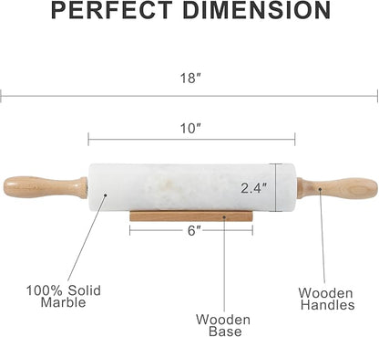 Koville White Marble Rolling Pin - Image 2