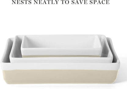 MARTHA STEWART 3-Piece Oven to Table Stoneware Bakeware Set – Baking Dish & - Image 5