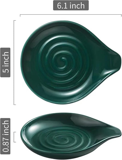 LAUCHUH Spoon Rest for Stove Top, 5 inch Ceramic Cooking Spoon Holder for - Image 3