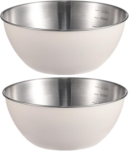 Stainless Steel Salad Bowls Set of 2 Mixing Bowl by AIYoo
