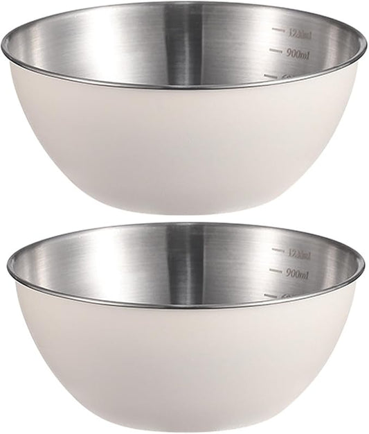 Stainless Steel Salad Bowls Set of 2 Mixing Bowl by AIYoo