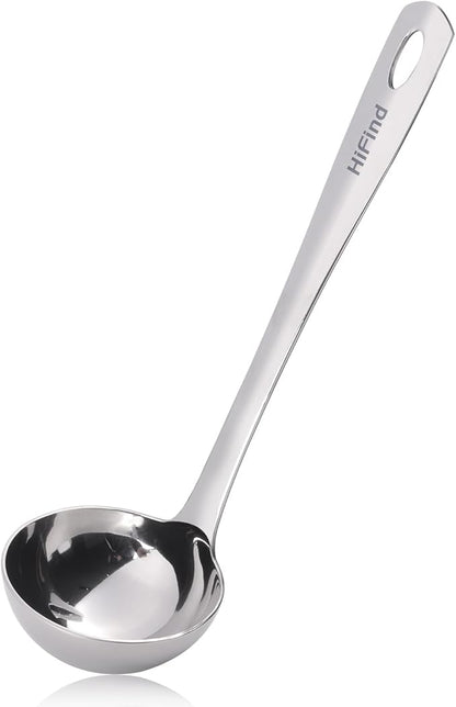 HIFIND Large Ladle Spoon 10.6 Inches Stainless Steel, Heavy Duty Mirror by HIFIND