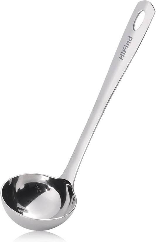 HIFIND Large Ladle Spoon 10.6 Inches Stainless Steel, Heavy Duty Mirror by HIFIND
