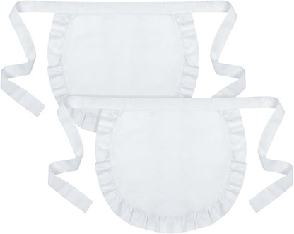 2Pcs Kids White Waist Apron Half Apron Puffy Tight Costume Kitchen Party Favors by XLSXEXCL