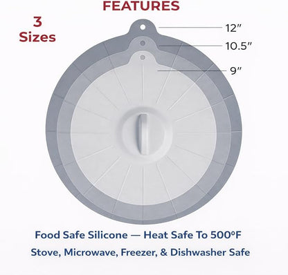 HIC Kitchen Cooking and Storage Lids, High-Heat Silicone - Image 6
