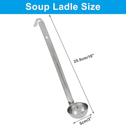 Piutouyar 3 Pcs 1 oz Soup Ladle Set, Stainless Steel Ladle - Image 2