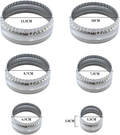 Fluted Cookie Cutters- Round Biscuit Cutters Set of 6 Pieces, Double Sided - Image 2