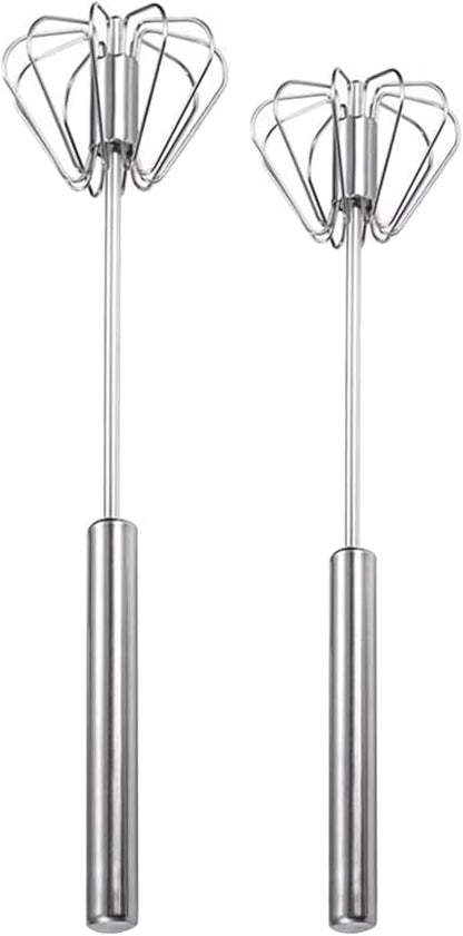 Semi-automatic Whisk, Stainless Steel Egg Beater, Versatile Milk Frother by Unknown