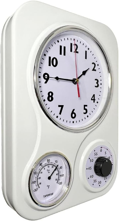Lily's Home - 9.5 Inch x 12.5 Inch - Retro Kitchen Wall Clock, Vintage Wall - Image 3