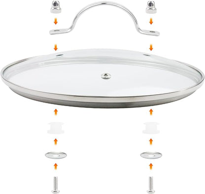 Antrader Tempered Glass Lid, 9.5Inch Cookware Glass Replacement Lid - Image 3