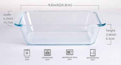 Deep Clear Glass Baking Dish, Rectangular Tempered Glass Baking Pan, Larger - Image 2