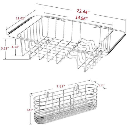 JAQ Over Sink Dish Drying Rack, Expandable 14.96"–22.44" Adjustable Dish Rack - Image 4