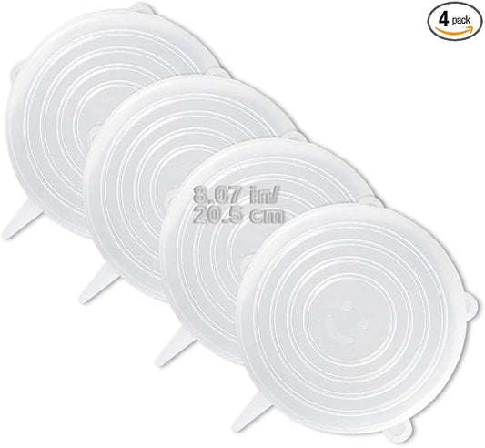 LELE LIFE 4 Pack Same Size Silicone Stretch Lids, Thicker Reusable Sturdy by LELE+LIFE