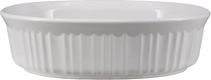 CorningWare FS12 1.5qt/1.4L French White Oval Ceramic Casserole Bakeware Dish - Image 2