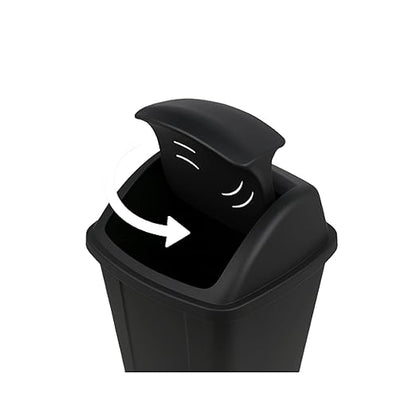 13-Gallon Black Plastic Kitchen Trash Can - Image 3