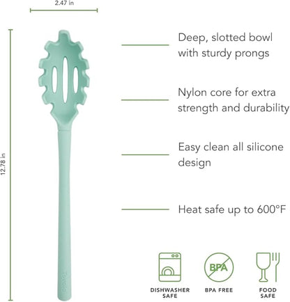 Tovolo Pasta Claw Spaghetti Spoon Scoop Aqua Seafoam Green Silicone Pasta Spoon - Image 5