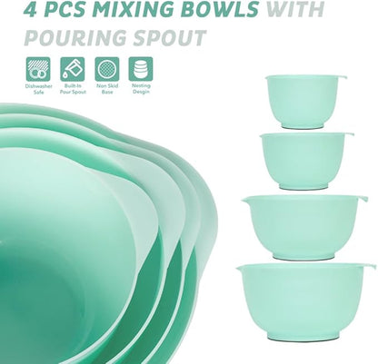 BoxedHome Nesting Plastic Mixing Bowl Set, 4 Piece Mixing Bowl Set - Image 2