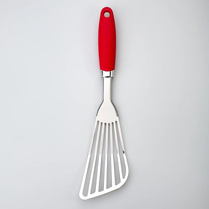 304 Stainless Steel Fish Spatula, Non-Slip Ergonomic Handle Slotted Spatula - Image 4