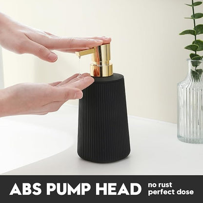 Small Soap Dispenser for Bathroom and Kitchen, Modern Farmhouse Striped Style - Image 3