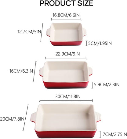 Sweejar Ceramic Bakeware Set, Rectangular Baking Dish - Image 6