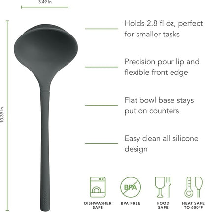 Tovolo Flex Core Small Silicone Ladle Charcoal Gray Heat Safe Silicone Soup - Image 5