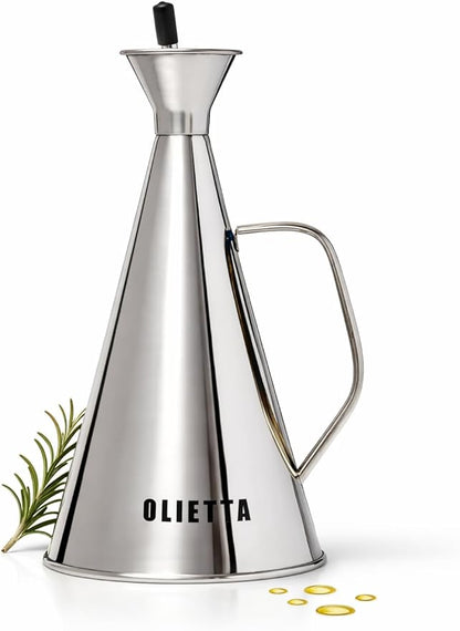 Olietta Olive Oil Dispenser Bottle Stainless Steel Non Drip Leak Proof No Mess by Olietta