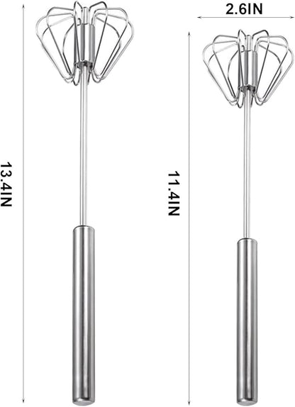 Semi-automatic Whisk, Stainless Steel Egg Beater, Versatile Milk Frother - Image 3