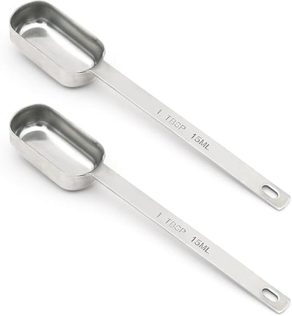2PCS 1tbsp Single Measuring Spoon, Stainless Steel Long Handle Individual by BERYLER