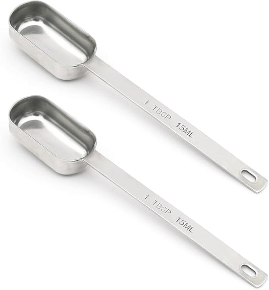 2PCS 1tbsp Single Measuring Spoon, Stainless Steel Long Handle Individual by BERYLER