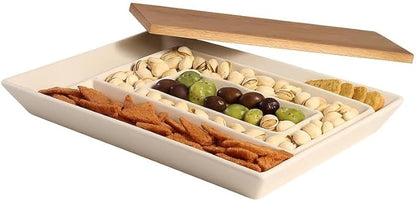 Gibson Elite 3-Section Stoneware Serving Tray - Image 4