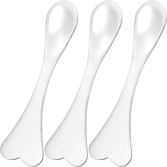 Pndeyo 3pcs Mini Stainless Steel Makeup Spatula, Reusable Cosmetic Cream by Pndeyo
