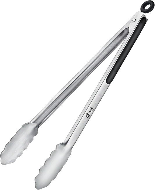 Hotec Stainless Steel Kitchen Tongs, 16 Inch Extra Long Locking Metal Food Tongs by Hotec