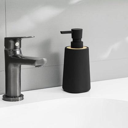 Small Soap Dispenser for Bathroom and Kitchen, Modern Farmhouse Striped Style - Image 2