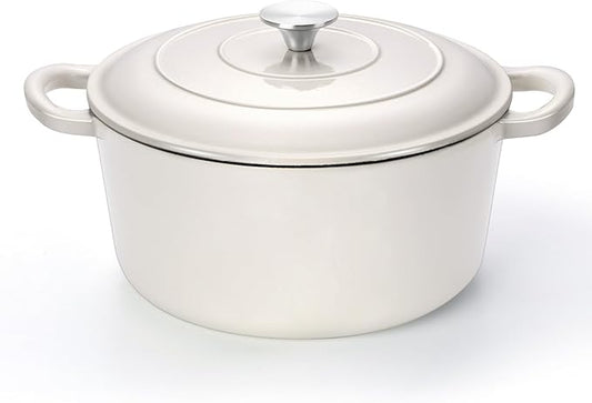 TeamFar 6Qt Dutch Oven, Enameled Cast Iron Dutch Oven Pot by TeamFar