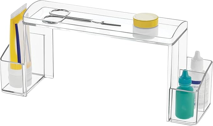 mDesign Small 2-Tier Plastic High-Rise Bathroom Cabinet Organizer - Image 4