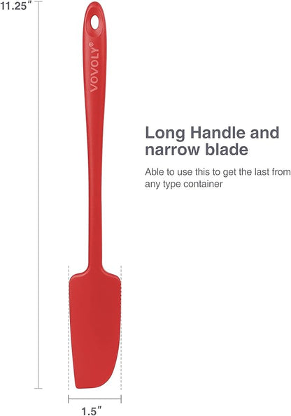 2-Pack Vovoly Silicone Jar Spatulas, Small Seamless Design Rubber Scraper - Image 3