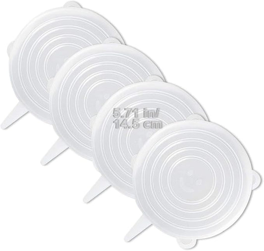 LELE LIFE 4 Pack Same Size Silicone Stretch Lids, Thicker Reusable Sturdy by LELE+LIFE