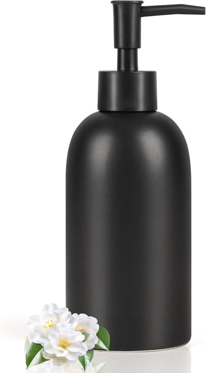 Natheeph 14OZ Ceramic Soap Dispenser Ceramic Soap Pump Dispenser Can Fill Liquid by Natheeph