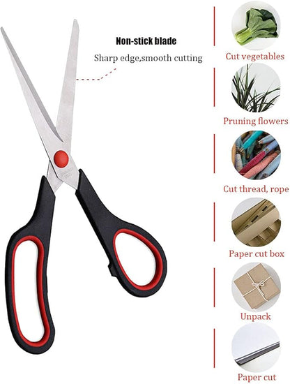 Scissors, 8.5 Inch Ultra Sharp Shears, Comfort-Grip Handles Household - Image 4