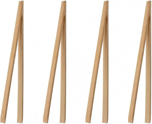 HIC Kitchen Toast Tongs, Natural Bamboo by HIC