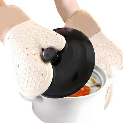 6-Piece Set Silicone Oven Mitts Cooking BBQ Gloves Non-Slip Heat Resistant Soft - Image 7