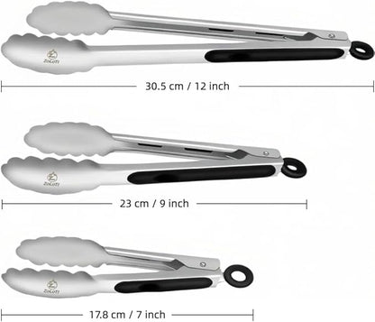 3 PCS Kitchen Tongs Set, Stainless Steel - Image 3
